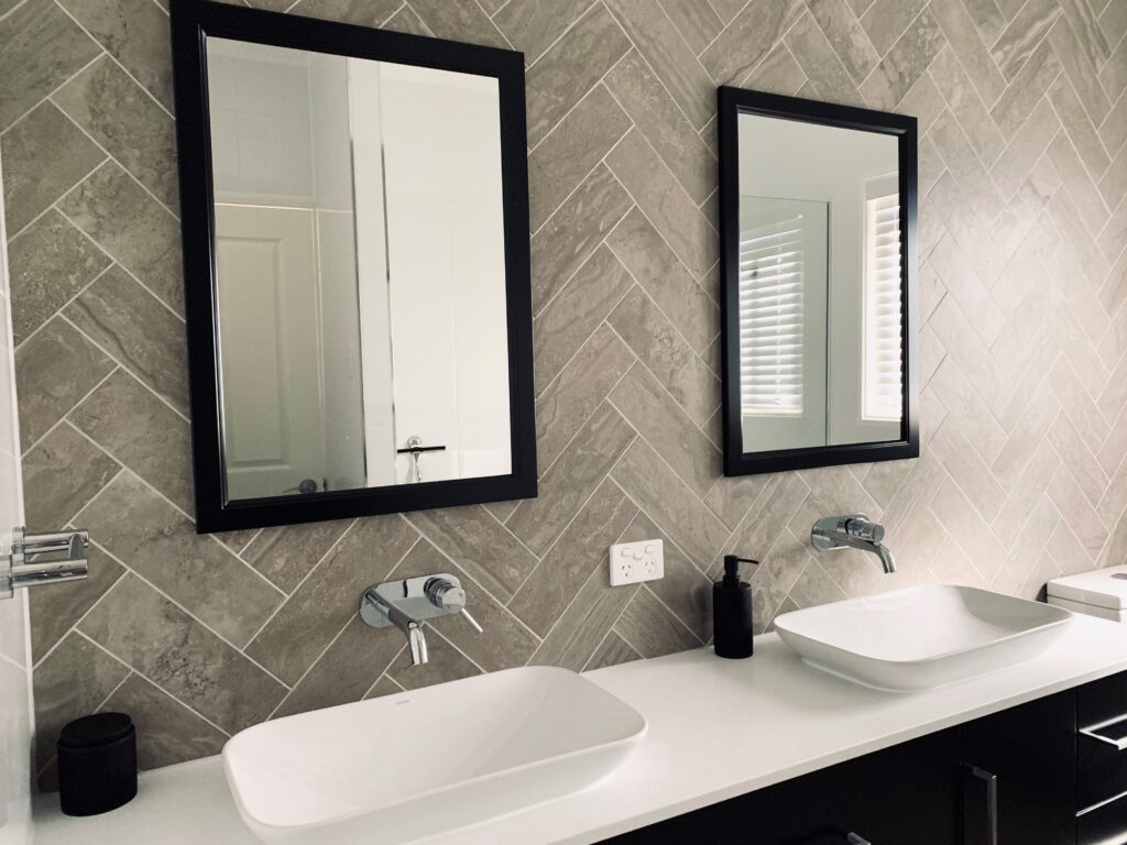 Double Vanity and Mirrors